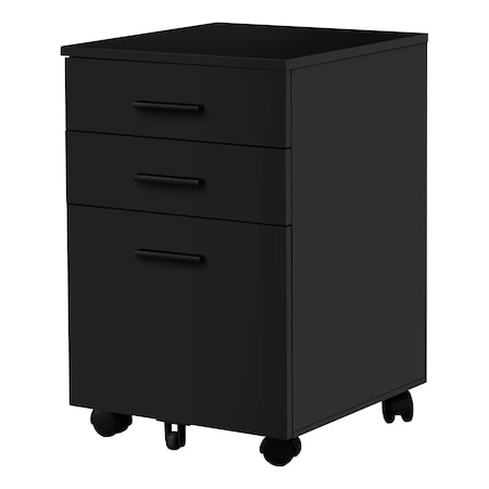 Monarch Specialties File Cabinet, Rolling Mobile, Storage Drawers, Printer Stand, Office, Work, Laminate, Black I 7781